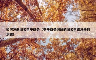如何注册域名电子商务（电子商务网站的域名申请注册的步骤）