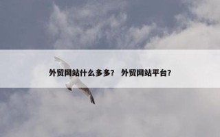 外贸网站什么多多？ 外贸网站平台？