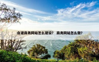自建商务网站怎么建设？ 商务网站怎么做？