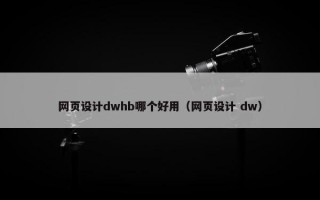 网页设计dwhb哪个好用（网页设计 dw）