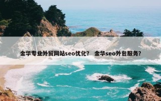 金华专业外贸网站seo优化？ 金华seo外包服务？