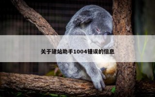 关于建站助手1004错误的信息