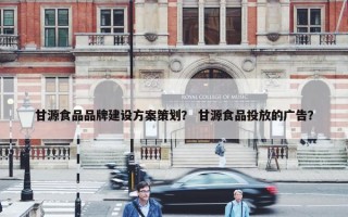 甘源食品品牌建设方案策划？ 甘源食品投放的广告？