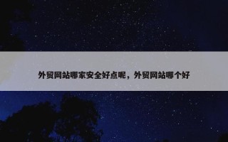 外贸网站哪家安全好点呢，外贸网站哪个好
