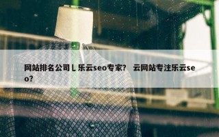 网站排名公司乚乐云seo专家？ 云网站专注乐云seo？
