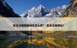 实名注册网络域名怎么弄？ 实名注册网址？