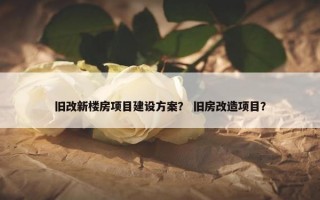 旧改新楼房项目建设方案？ 旧房改造项目？
