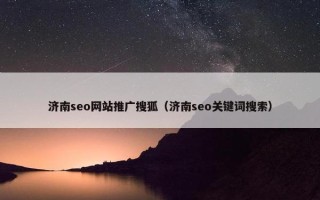 济南seo网站推广搜狐（济南seo关键词搜索）