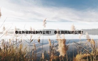 奉化外贸网站制作公司？ 奉化做网站的公司？