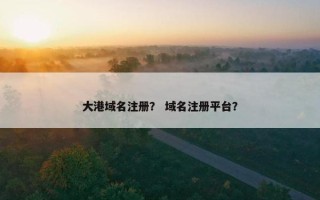 大港域名注册？ 域名注册平台？