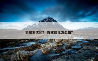 男搜索优化？ 搜索优化怎么做？