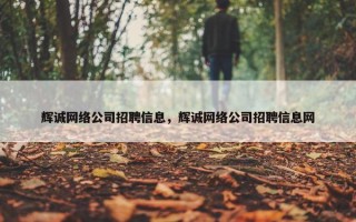 辉诚网络公司招聘信息，辉诚网络公司招聘信息网