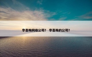 李喜梅网络公司？ 李喜梅的公司？
