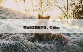 孤独日常模板网站，孤独ing