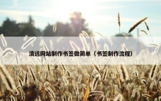 清远网站制作书签做简单（书签制作流程）