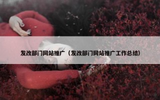 发改部门网站推广（发改部门网站推广工作总结）
