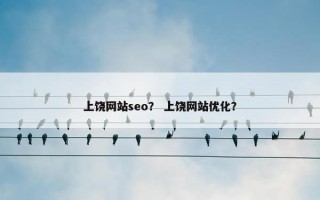 上饶网站seo？ 上饶网站优化？