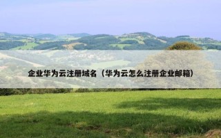 企业华为云注册域名（华为云怎么注册企业邮箱）