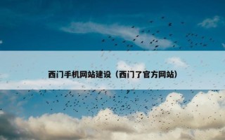 西门手机网站建设（西门了官方网站）