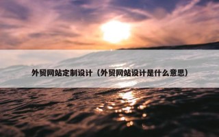 外贸网站定制设计（外贸网站设计是什么意思）