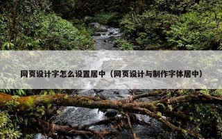 网页设计字怎么设置居中（网页设计与制作字体居中）