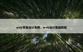 web页面设计奥鹏，web设计基础教程