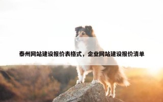 泰州网站建设报价表格式，企业网站建设报价清单