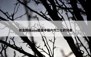 包含网站seo拍金手指六六二七的词条