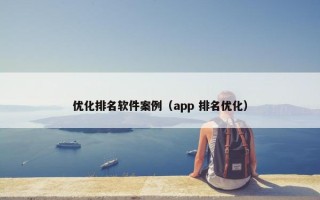 优化排名软件案例（app 排名优化）