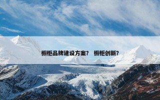 橱柜品牌建设方案？ 橱柜创新？