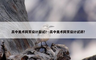 高中美术网页设计面试？ 高中美术网页设计试讲？