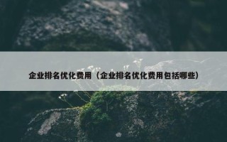 企业排名优化费用（企业排名优化费用包括哪些）