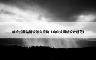 响应式网站建设怎么报价（响应式网站设计规范）