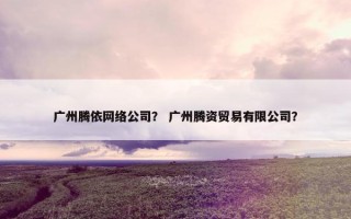 广州腾依网络公司？ 广州腾资贸易有限公司？