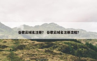 谷歌云域名注册？ 谷歌云域名注册流程？