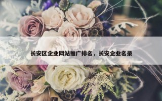 长安区企业网站推广排名，长安企业名录