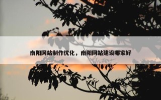 南阳网站制作优化，南阳网站建设哪家好