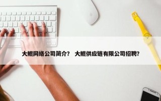 大鲲网络公司简介？ 大鲲供应链有限公司招聘？