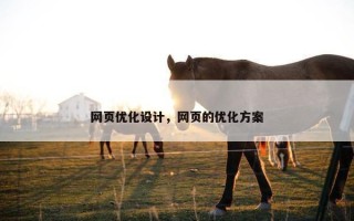网页优化设计，网页的优化方案