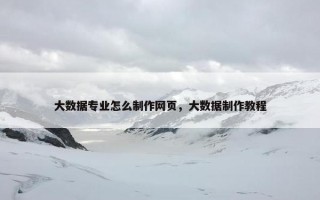 大数据专业怎么制作网页，大数据制作教程