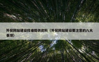 外贸网站建设找谁提供资料（外贸网站建设要注意的八大事项）