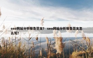 seo网站分析报告范文？ seo网站分析报告范文怎么写？