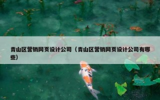 青山区营销网页设计公司（青山区营销网页设计公司有哪些）