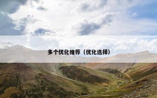 多个优化推荐（优化选择）