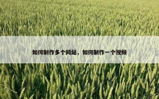 如何制作多个网站，如何制作一个视频