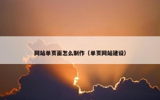 网站单页面怎么制作（单页网站建设）