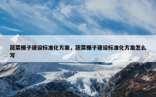 蔬菜棚子建设标准化方案，蔬菜棚子建设标准化方案怎么写