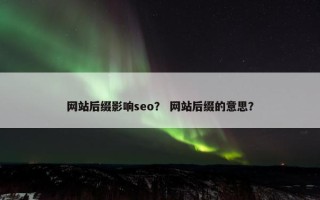 网站后缀影响seo？ 网站后缀的意思？