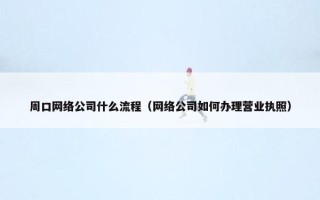 周口网络公司什么流程（网络公司如何办理营业执照）