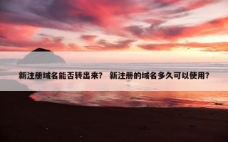 新注册域名能否转出来？ 新注册的域名多久可以使用？